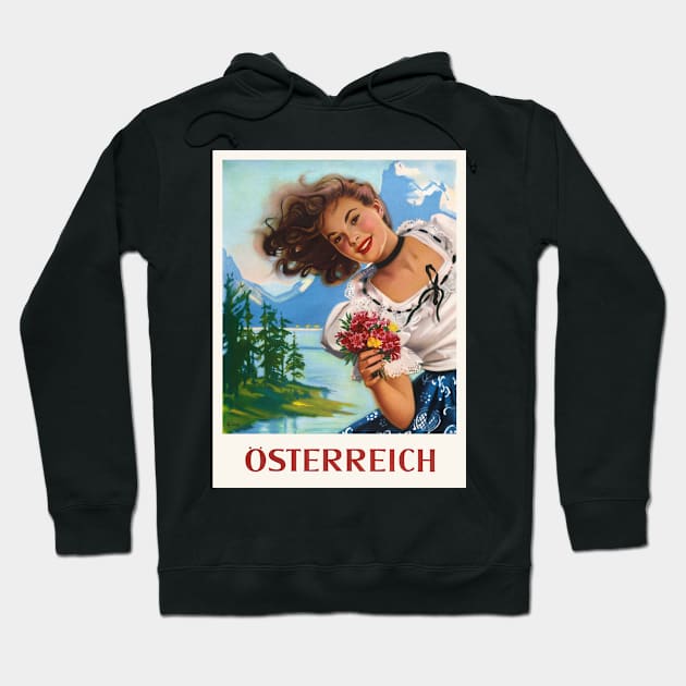 Austria Vintage Poster Hoodie by vintagetreasure